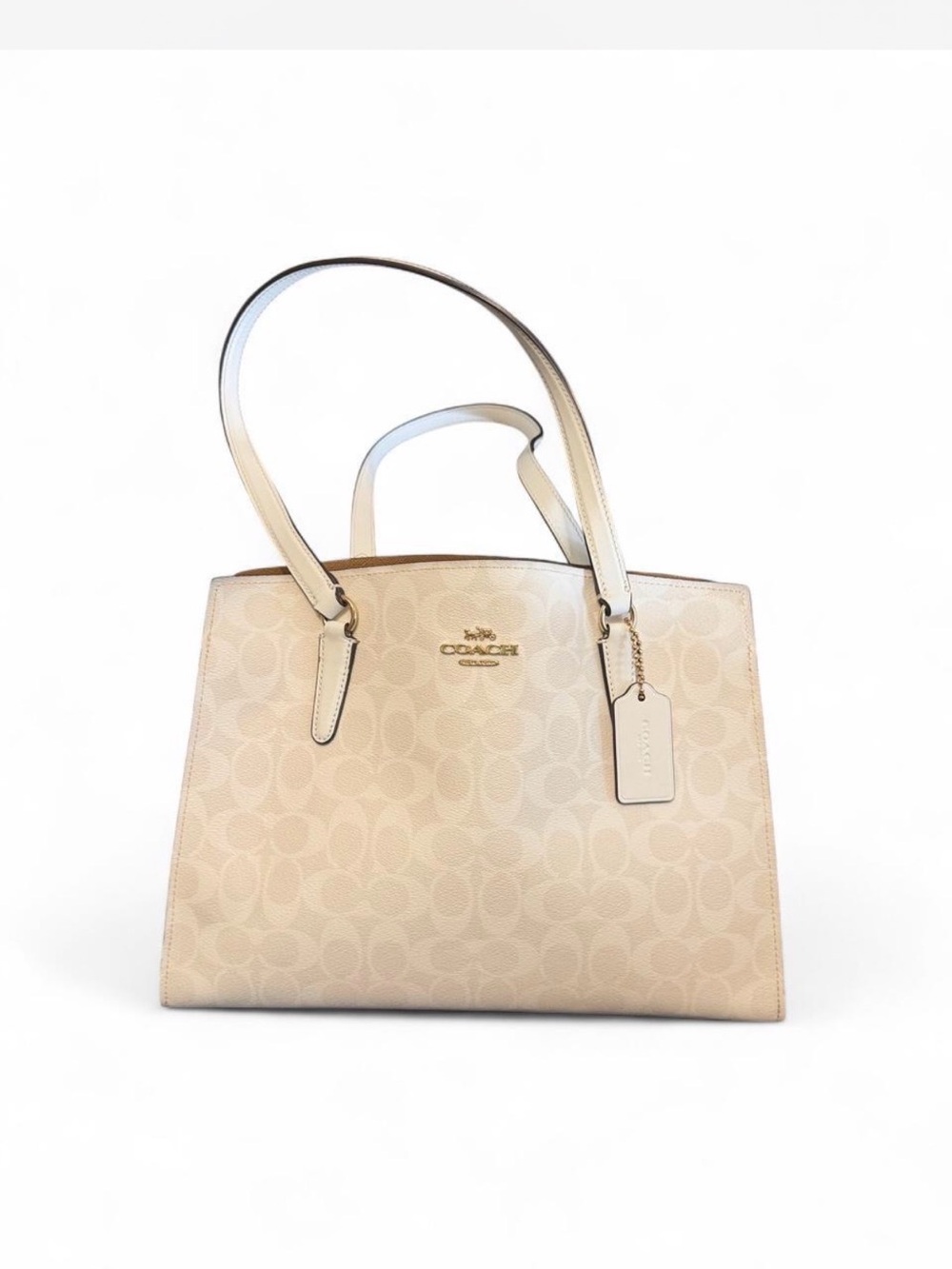 Coach Tatum Carryall in Signature Canvas Chalk White